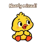 Nearly missed! · Office Duck sticker from Chat Reactions