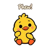 Phew! · Office Duck sticker from Chat Reactions