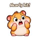 Nearly hit! · Snack Hamster sticker from Chat Reactions