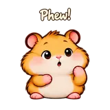 Phew! · Snack Hamster sticker from Chat Reactions
