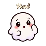 Phew! · Soft Ghost sticker from Chat Reactions
