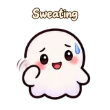 Sweating · Soft Ghost sticker from Chat Reactions