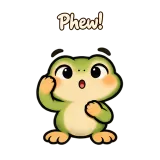 Phew! · Tiny Frog sticker from Chat Reactions