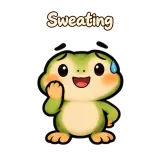 Sweating · Tiny Frog sticker from Chat Reactions