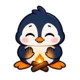 Cozy Fire · Awkward Penguin sticker from Express Yourself