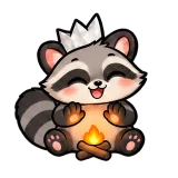 Cozy Fire · Chaos Raccoon sticker from Express Yourself