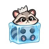 Ice Block · Chaos Raccoon sticker from Express Yourself