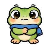 Brr, I'm Cold · Tiny Frog sticker from Express Yourself