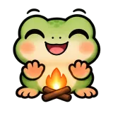 Cozy Fire · Tiny Frog sticker from Express Yourself