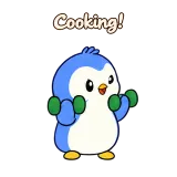 Cooking! · Awkward Penguin · Sport sticker from Chat Reactions