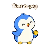 Time to pay · Awkward Penguin sticker from Chat Reactions