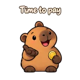 Time to pay · Capybara sticker from Chat Reactions