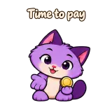 Time to pay · Drama Cat sticker from Chat Reactions