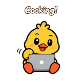 Cooking! · Office Duck · Laptop sticker from Chat Reactions