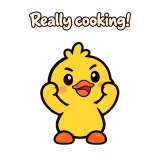Really cooking! · Office Duck · Standing sticker from Chat Reactions