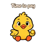 Time to pay · Office Duck sticker from Chat Reactions