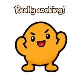 Really cooking! · Potato · Standing sticker from Chat Reactions