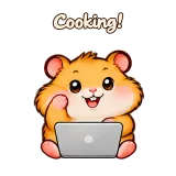 Cooking! · Snack Hamster · Laptop sticker from Chat Reactions