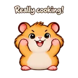 Really cooking! · Snack Hamster · Standing sticker from Chat Reactions