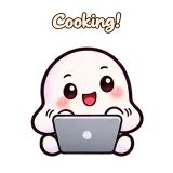 Cooking! · Soft Ghost · Laptop sticker from Chat Reactions