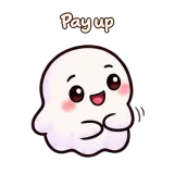 Pay up · Soft Ghost sticker from Chat Reactions
