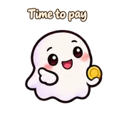 Time to pay · Soft Ghost sticker from Chat Reactions