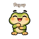 Pay up · Tiny Frog sticker from Chat Reactions