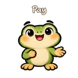 Pay · Tiny Frog sticker from Chat Reactions