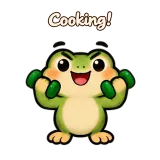 Cooking! · Tiny Frog · Sport sticker from Chat Reactions