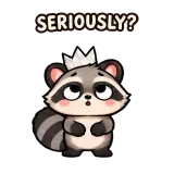 Rolling Eyes · Chaos Raccoon sticker from Express Yourself