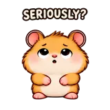 Rolling Eyes · Snack Hamster sticker from Express Yourself
