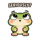 Rolling Eyes · Tiny Frog sticker from Express Yourself