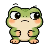 Side Eye · Tiny Frog sticker from Express Yourself