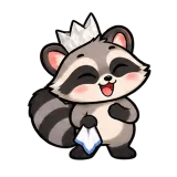 Goodbye · Chaos Raccoon sticker from Express Yourself