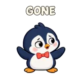 GONE · Dunno · Awkward Penguin sticker from Express Yourself