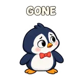 GONE · Searching · Awkward Penguin sticker from Express Yourself