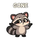 GONE · Dunno · Chaos Raccoon sticker from Express Yourself