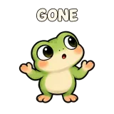 GONE · Dunno · Tiny Frog sticker from Express Yourself