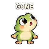 GONE · Searching · Tiny Frog sticker from Express Yourself