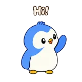Hi! · Awkward Penguin sticker from Chat Reactions