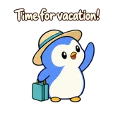 Time for vacation! · Awkward Penguin sticker from Chat Reactions