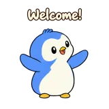 Welcome! · Awkward Penguin sticker from Chat Reactions