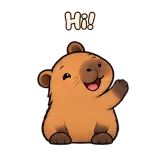 Hi! · Capybara sticker from Chat Reactions
