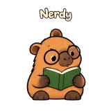 Nerdy · Capybara sticker from Chat Reactions