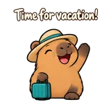 Time for vacation! · Capybara sticker from Chat Reactions