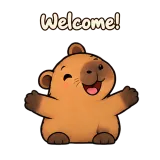 Welcome! · Capybara sticker from Chat Reactions