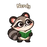 Nerdy · Chaos Raccoon sticker from Chat Reactions