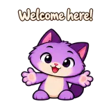 Welcome here! · Drama Cat sticker from Chat Reactions
