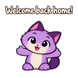 Welcome back home! · Drama Cat sticker from Chat Reactions