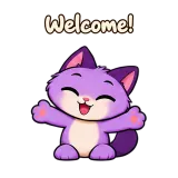 Welcome! · Drama Cat sticker from Chat Reactions